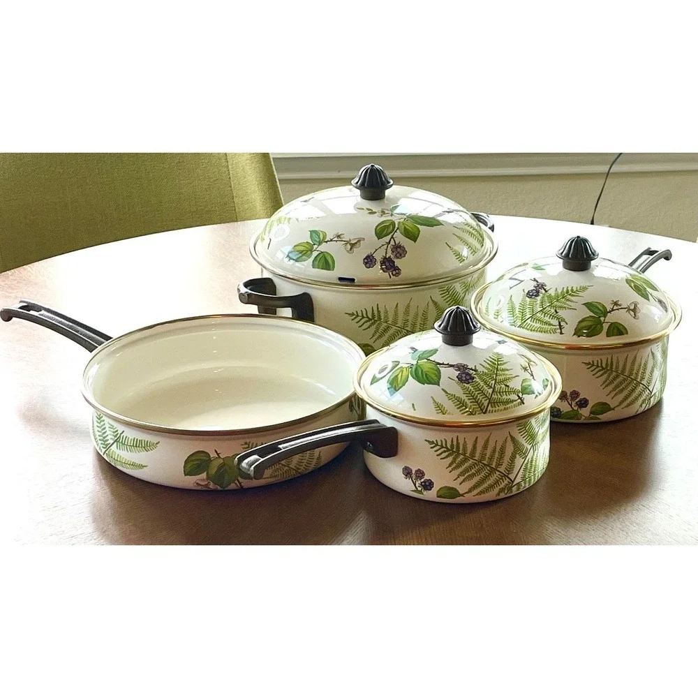 Villeroy & Boch Forsa Botanica Cookware set 7 pc enamel vintage rare